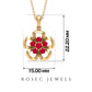 Natural Ruby Flower Pendant Necklace with Certificate