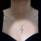 Womens Aquamarine Cross Pendant Necklace with Chain