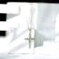 Womens Aquamarine Cross Pendant Necklace with Chain