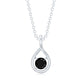 Certified 0.22 Carat Solitaire Black Onyx Teardrop Pendant With Chain