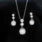Moissanite 3 Stone Dangle Necklace and Earrings Set