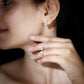 Moissanite 3 Stone Dangle Necklace and Earrings Set