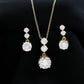 Moissanite 3 Stone Dangle Necklace and Earrings Set