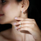 Moissanite 3 Stone Dangle Necklace and Earrings Set