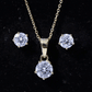 Certified Round Shape Moissanite Solitaire Jewelry Set