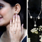 Certified Round Shape Moissanite Solitaire Jewelry Set