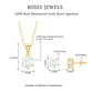 Certified Round Shape Moissanite Solitaire Jewelry Set
