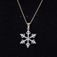 Colgante de copo de nieve con diamante genuino para mujer