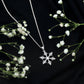 Colgante de copo de nieve con diamante genuino para mujer
