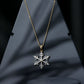 Colgante de copo de nieve con diamante genuino para mujer
