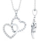 Pave Set Diamond Double Heart Necklace