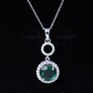 Certified Lab Created Emerald Wedding Necklace with Chain