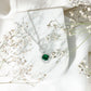 Certified Lab Created Emerald Wedding Necklace with Chain