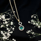 Certified Lab Created Emerald Wedding Necklace with Chain