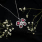 Collar Colgante Mariposa de Rubí Creado Certificado con Moissanita