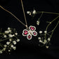 Collar Colgante Mariposa de Rubí Creado Certificado con Moissanita