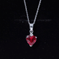 2 CT Lab Grown Ruby Heart Pendant Necklace with Moissanite