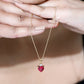 2 CT Lab Grown Ruby Heart Pendant Necklace with Moissanite