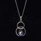 Handpicked Black Pearl Circle Necklace with Diamond