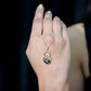 Handpicked Black Pearl Circle Necklace with Diamond