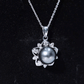 Real Tahitian Pearl and Diamond Star Pendant Necklace With Chain