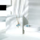 Aquamarine Bridal Jewelry Set with Diamond Accent