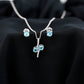 Aquamarine Bridal Jewelry Set with Diamond Accent