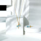 Aquamarine Bridal Jewelry Set with Diamond Accent