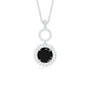 Real 2.6 Carat Black Spinel Drop Pendant Necklace with Diamond
