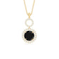 Real 2.6 Carat Black Spinel Drop Pendant Necklace with Diamond