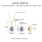 Certified Tanzanite Teardrop Jewelry Set with Moissanite Halo