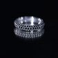 Certified Lab Grown Black Diamond 3 Row Eternity Band Ring