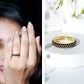 Certified Lab Grown Black Diamond 3 Row Eternity Band Ring