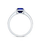 Princess Cut Created Blue Sapphire Solitaire Engagement Ring With Moissanite