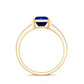 Princess Cut Created Blue Sapphire Solitaire Engagement Ring With Moissanite