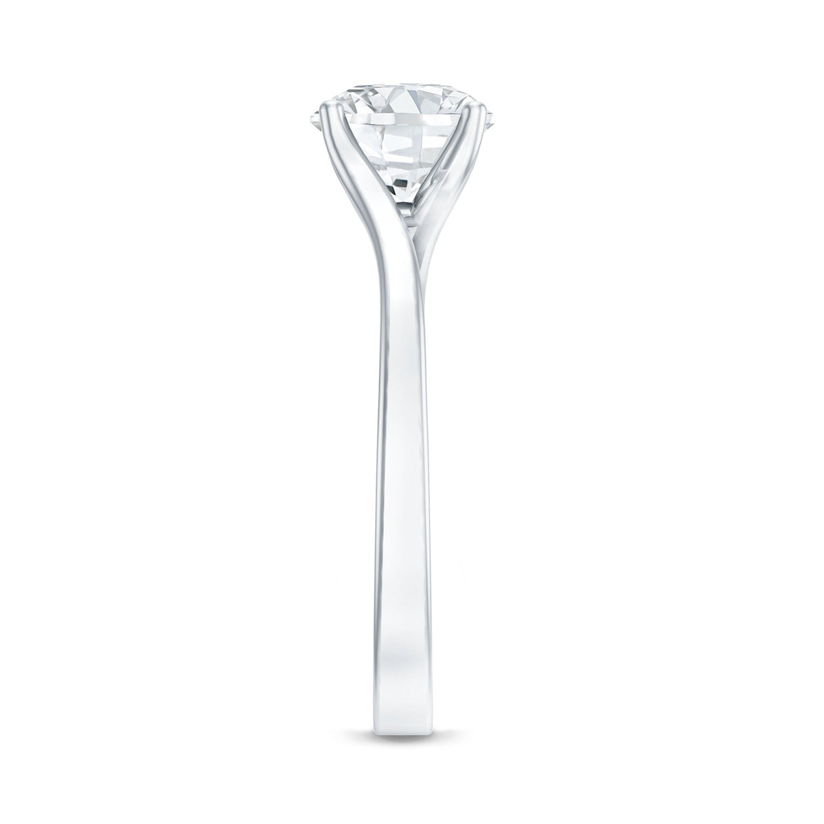 Certified Solitaire Moissanite Bypass Engagement Ring