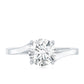 Certified Solitaire Moissanite Bypass Engagement Ring