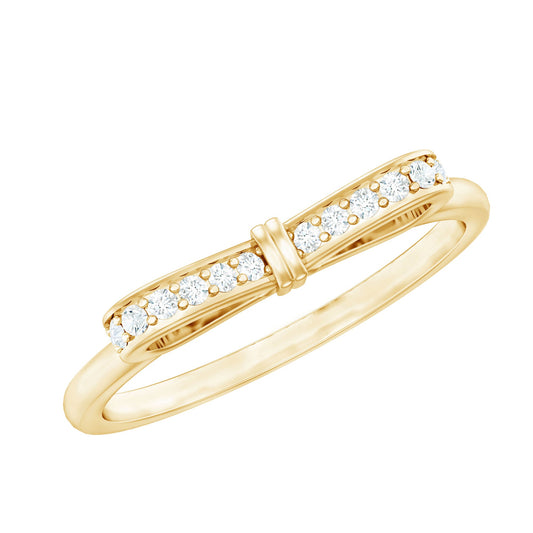 Anillo de Compromiso con Lazo y Diamante Natural para Mujer