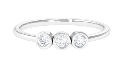 Natural Diamond 3 Stone Promise Ring with Certificate
