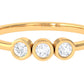 Natural Diamond 3 Stone Promise Ring with Certificate