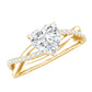 Heart Shape Moissanite Crossover Engagement Ring for Her
