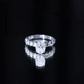Oval Moissanite Solitaire Engagement Ring with Side Stones