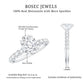 Oval Moissanite Solitaire Engagement Ring with Side Stones