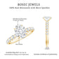 Oval Moissanite Solitaire Engagement Ring with Side Stones