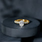 Oval Moissanite Solitaire Engagement Ring with Side Stones