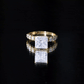 Princess Cut 3 Carat Moissanite Solitaire Engagement Ring with Side Stones