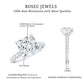Princess Cut 3 Carat Moissanite Solitaire Engagement Ring with Side Stones