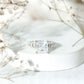 Princess Cut 3 Carat Moissanite Solitaire Engagement Ring with Side Stones