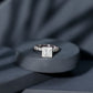 Princess Cut 3 Carat Moissanite Solitaire Engagement Ring with Side Stones