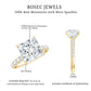 Princess Cut 3 Carat Moissanite Solitaire Engagement Ring with Side Stones